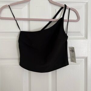 Abercrombie Black Women's Asymmetrical Strap Top